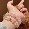 Pulseira de Cristal Asai Branco Gelatinoso Feita à Mão de Alta Qualidade para Mulheres, Linda Pulseira de Verão como Presente, Pulseira Feminina de Alto Padrão