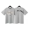 Versão Correta da Camiseta Pronta Redonda de Manga Curta Solta Palm Palm Angels Estampa de Letras Splash Transfronteiriça