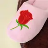 Nuevas Zapatillas de Algodón Suave para Casa, para Interiores, Antideslizantes, Bordadas con Flores, Zapatillas de Algodón Silenciosas para Suelo de Madera en Casa