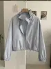 Cárdigan con Cuello Alto y Cremallera KEKEZOON con Dobladillo Ajustable de Cordón Color Sólido Manga Larga Casual Holgado Chaqueta para Mujer 8502
