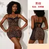 OZON Comércio Exterior Estampa de Leopardo Veludo Queimado Camisola Sexy Roupão de Dormir Renda nas Bordas Com Aro Sutiã com Bojo Saia Bodycon 8156