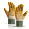 Guantes de Punto para Mujer Doble Capa Forro de Felpa Engrosados a Prueba de Frío Pantalla Táctil Sin Dedos Cálidos para Exteriores Ciclismo Venta al por Mayor por Fabricante