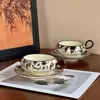 Série Flutuante Criativa Conjunto de Xícara e Pires de Café Caneca de Cerâmica Chá da Tarde no Escritório Xícara de Café Xícara de Água