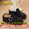 Zapatos planos Muller de un paso para mujer ropa de exterior 2026 nuevo otoño suela gruesa aumento de altura interior zapatos Birkenstock lunares punta cerrada medias pantuflas