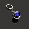 Chaveiro de Doze Constelações 20mm Mais Vendido Pedra do Tempo Bola de Vidro Dupla Face Chaveiro de Metal Pingente Pingente