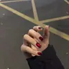 Hecho 100% a Mano Cereza Gama Alta Rojo Ancora Rojo Navidad y Año Nuevo Popular Año Nuevo Manicura Rojo Estilo Corto