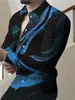 Camisa de Hombre de Manga Larga Europea y Americana Transfronteriza de Primavera y Otoño, Nueva Tendencia de Moda con Estampado 3D Fresco