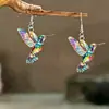 Pendientes Acrílicos de Pájaros de Colores Transfronterizos Europeos y Americanos 2026 Nuevos de Moda Más Vendidos Pendientes Retro de Gama Alta al por Mayor