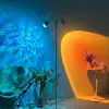 Lámpara de Atmósfera Atardecer de Doble Cabezal con Ondas de Agua, Sensación de Internet de Moda, para Dormitorio y Fondo de Transmisión en Vivo, Luz de Atardecer de Alta Gama para Belleza