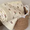 Colcha de Verão Ins Desenho Animado Soja, Gaze Dupla Camada 100% Algodão Colcha Refrescante de Verão, Núcleo de Colcha de Algodão Puro Macio para Bebês e Crianças, Grau Materno e Infantil, Colcha para Ar Condicionado