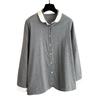2026 Toma Real En Stock Doble Capa Gasa Algodón Patchwork Cuello Bebé Algodón Puro Cuadros Camisa Camisa Cuello Blanco Ropa de Mujer