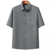 2025 Novo Conjunto de Camisa de Manga Curta Masculina para Verão Business Casual Fresco Respirável Calças de Pai Conjunto de Duas Peças