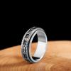 Anillo de la Fortuna Personalizado Mantra de Seis Palabras Plata Personalidad Plata S925 Anillo Ancho de Plata Tailandesa Unisex a la Moda