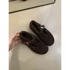 Sapatos Mary Jane com Elevação Interna Forrados de Lã 2025 Novos Sapatos Birkenstock Sapatos Peludos Cinza Sapatos de Algodão Quentes Femininos