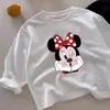Nueva Camiseta de Estilo Primavera y Otoño de Algodón Puro con Mangas Largas, Estilosa de Dibujos Animados Mickey Mouse para Niños y Niñas, Ropa Interior Básica Suelta para Bebés