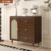 Aparador de Rattan Estilo Francês, Armário de Armazenamento, Armário de Cozinha, Armário de Chá para Casa, Sapateira de Chão para Entrada de Casa