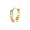 Brincos de Argola Hensen Jewelry Cor Dourado Café Claro Versáteis Estilo Vintage Outono e Inverno Micro-Incustados com Zircônia de Luxo Leve