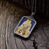 Pingente em Prata de Lei S925 Buda Zakiram Preto Pingente Quadrado Colar Xizang Retro Moda Indústria Pesada Atacado