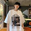 Ge Hua Camiseta de Manga Corta para Hombre Ins Trendy Hip-hop Ropa de Marca Trendy Verano Manga Corta Estilo Harajuku Estilo Hong Kong Suelta