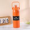Termo de Acero Inoxidable de Doble Capa 304, Mismo Estilo para Hombres y Mujeres, Taza con Tapa de Rebote de Gran Capacidad con Asa, Vaso Recto, Acero Inoxidable 304
