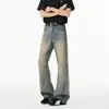 Jeans Acampanados de Seda Hielo Lyocell para Hombre, Estilo Delgado de Verano, Vibras Frescas, Pantalones Vintage Sickle, Pantalones Rectos de Tencel
