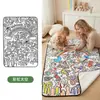Manta de colorir lavável para rabiscos DIY pais e filhos, manta de colorir educativa para educação infantil, manta de pintura interativa para preencher com cores