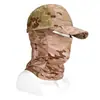 Balaclava Camuflado Tático de Seda Gelada para Uso Externo no Verão, Protetor de Pescoço para Ciclismo, Máscara Facial Respirável para Proteção Solar na Pesca, Boné de Baseball