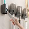 Soporte de vaso para cepillo de dientes con pegatina sin costuras, estante de almacenamiento para lavado montado en la pared, espacio de pared sin perforaciones, soporte individual de aluminio para cepillo de dientes