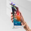 Troféu de Cristal Estrela Criativa de Cinco Pontas Reunião Anual da Empresa Evento Corporativo Prêmios para Funcionário Destaque Troféu Cristal Colorido