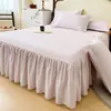 Novedad 2024 Falda de Cama de Franela Cepillada 100% Algodón Pieza Única Algodón Puro Espesado Cubierta de Cama de 1.8m Funda de Almohada Juego de Tres Piezas Estilo Princesa
