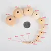 Contas de Madeira na Cor Natural da Madeira, Contas Soltas de Madeira, Contas para Oração Budista, Acessórios para Joias DIY, Madeira de Lótus, Bolas Redondas, Contas Pequenas com Furo Reto