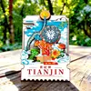 Ojo de Tianjin Campana del Siglo Cultural y Creativo de Madera Tendencia Nacional Imán de Nevera Creativo Tridimensional Souvenir de Viaje Edificio Emblemático