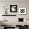 Pintura Decorativa para Sala de Estar Moderna Simples Planta Verde Parede de Fundo do Sofá Pintura de Parede Triptíco Mural Abstrato Preto e Branco Estilo Meio do Século