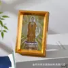 Moldura de Pintura com Folha de Ouro de Buda Desenho Animado Ornamento Estátuas de Deuses Guanyin Guan Yu Altar Portátil para Casa Decoração de Mesa