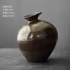Florero Estilo Zen Cerámica Gruesa Hecho a Mano Florero Cerámico Retro Japonés Portaflores Mesa de Café Portaflores Hidropónico Flor Seca Adorno Artesanal