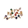 Colgante Pequeño de Oro Real Electrochapado de 14K Incrustado con Circonita Brillante Color 3A Circonio Colgante Pequeño Hecho a Mano DIY Accesorios para Colgar Joyería
