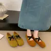 Bailarinas Retro de Tira Cruzada Estilo Ballet 2026 Verano Nuevos Zapatos de Punta Baja y Punta Dividida Mocasines de Suela Suave