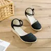 Sandalias de Verano para Mujer 2026 Nuevo Estilo Cuña Cruzada de Una Correa Romanas de Tacón Alto Moda de Comercio Exterior Sandalias Estilo Coreano