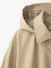 ZA comercio exterior transfronterizo artículo popular de ropa para mujer 2026 otoño nuevo moda europea y americana color liso chaqueta cárdigan con capucha desmontable