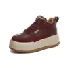 Zapatillas Altas Blancas de Piel Genuina para Mujer, Nuevo Estilo Primavera 2026, Zapatos con Plataforma para Aumentar Altura, Moda Casual Versátil Retro Tendencia en Calzado para Mujer