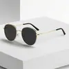 Gafas de Sol Redondas Metálicas de Moda Transfronterizas, Estilo Retro para Mujer Protección UV Protección Solar para Rostro Pequeño Ins Gafas de Sol de Estilo de Alta Gama