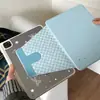 Funda protectora temática de delfines japonesa y coreana para tableta Apple iPad, adecuada para Pro, con soporte giratorio, ranura para lápiz, patrón de rejilla mini, 10ª generación