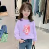 Camiseta de Manga Larga de Algodón Puro para Niños para Primavera y Otoño, Top Holgado Lindo para Niñas, Camiseta Básica Versátil para Niños Mayores en Primavera y Otoño