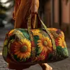 2026 Novo Modelo Transfronteiriço Estilo Pintura a Óleo Série 1 Curta Distância Portátil Acolchoada Bolsa de Viagem Multifuncional Esportiva Fitness