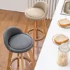 Silla de Barra Nórdica para Uso Doméstico, Taburete Alto de Madera Maciza, Moderno y Sencillo, Silla de Barra Giratoria