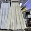 Saia Jacquard Bordada Estilo Francês de Cintura Alta, Novo Estilo Verão 2026, Elegante de Caimento Solto, Versátil, Emagrecimento, Saia Longa Evasê