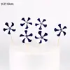 Paquete de 10 bolas de pelo para decorar tartas de cumpleaños, nubes, luna roja enchufable, nubes blancas, adornos de arcoíris para tartas, banderas.