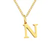Nuevo Collar de Acero Inoxidable de 26 Letras de Amazon, Cadena para Clavícula Moderna y Versátil, Collar para Pareja con Apellido en Stock