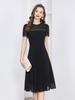 Vestido de Gasa de Alta Gama para Mujer en Verano, Nuevo Diseño Adelgazante y Elegante de Largo Medio, Vestido Elegante para Señoras