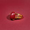 Anillo de cinabrio real anillo ajustable rico flor floreciendo salud bolsa de la suerte anillo chapado en cobre s Plata 925 Nuevo